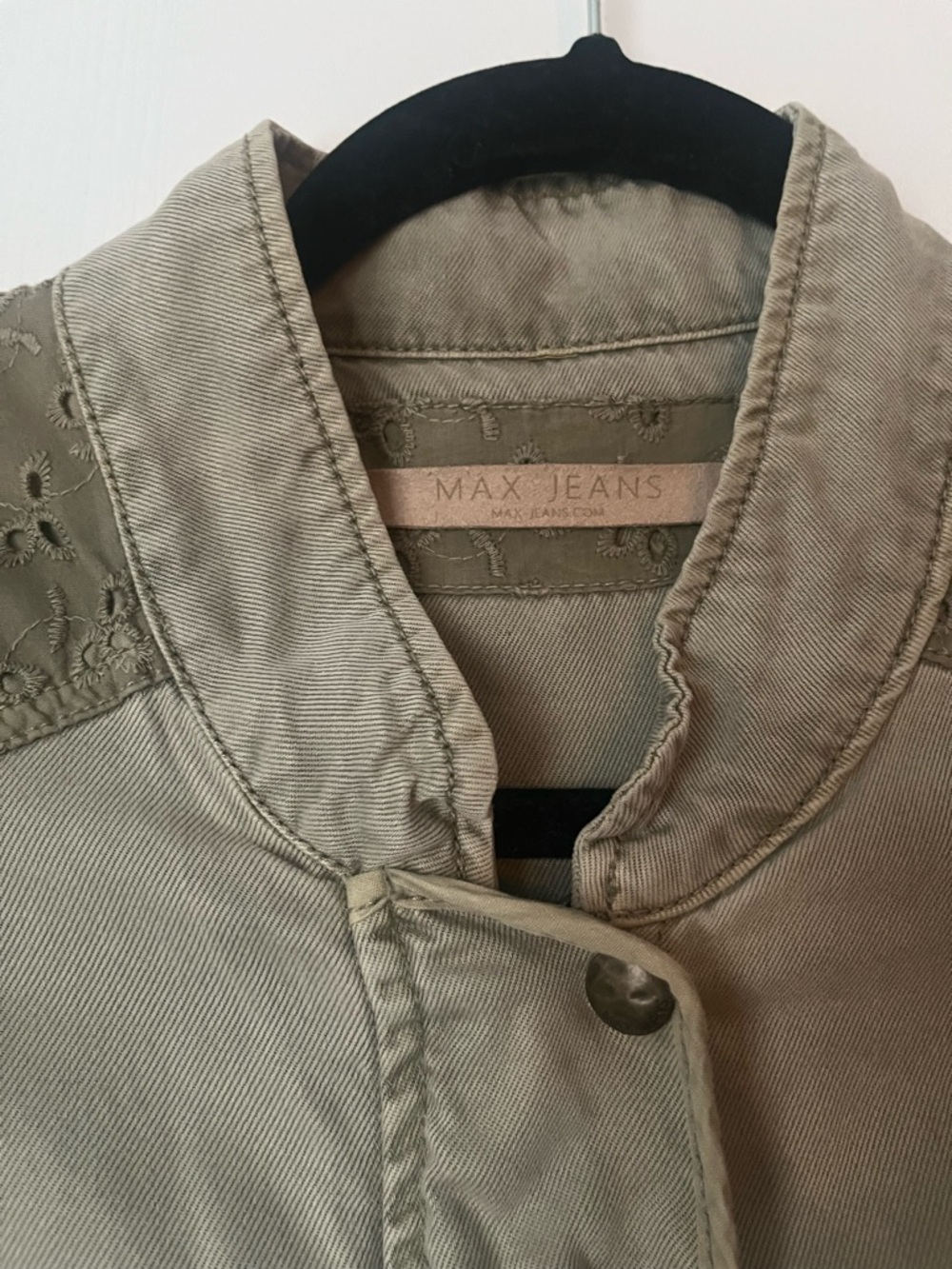 Max Jeans Olive Green vintage Utility Jacket size Medium